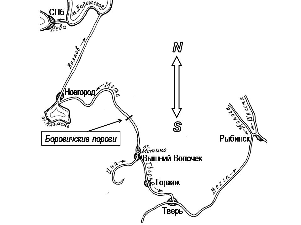 Карта реки цны
